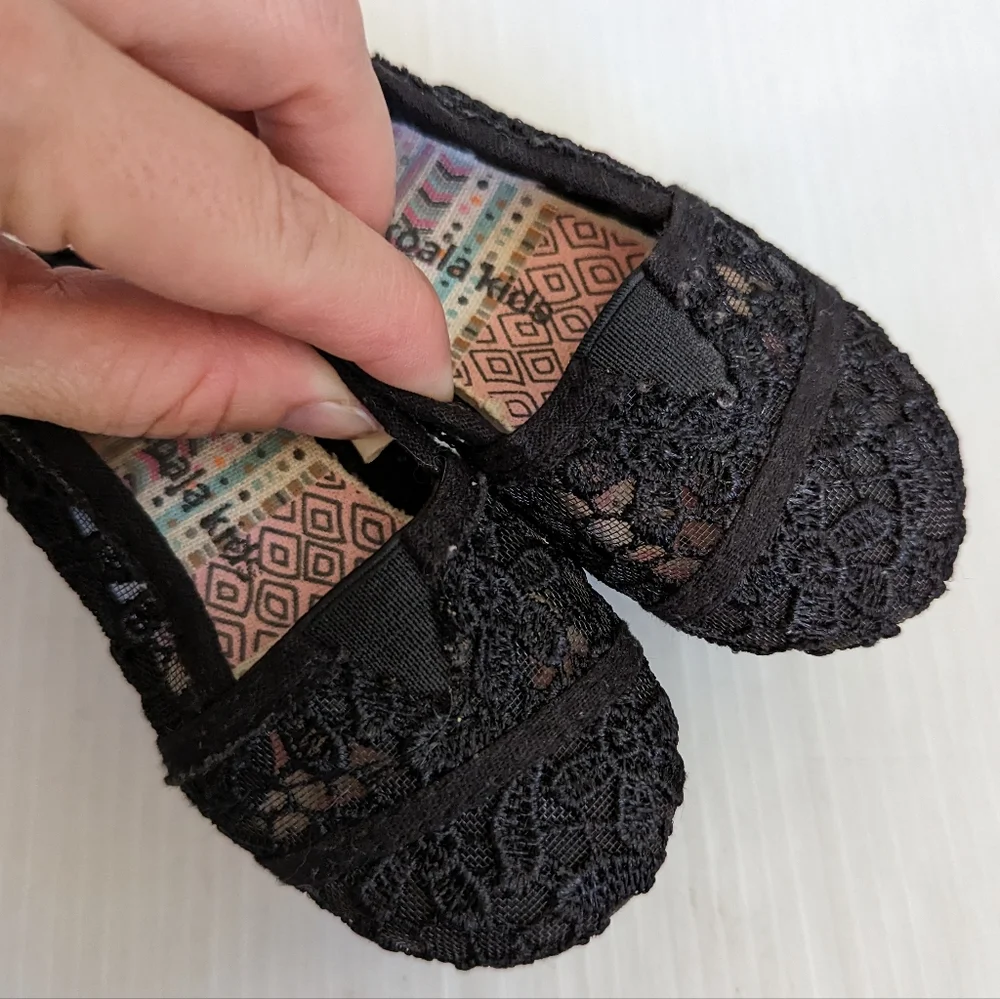 KOALA KIDS baby girl black lace loafers
